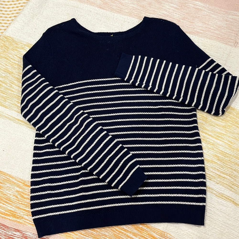 Downeast Blue and white striped sweater.